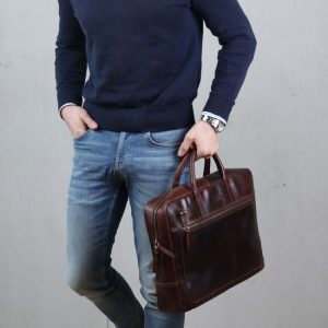 Natural lather laotop business bag